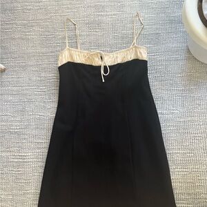 Reformation Black and Cream Dress